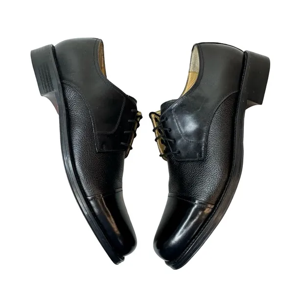 DOCKERS Premium Black Cap Toe Lace Up Oxford Size 10.5