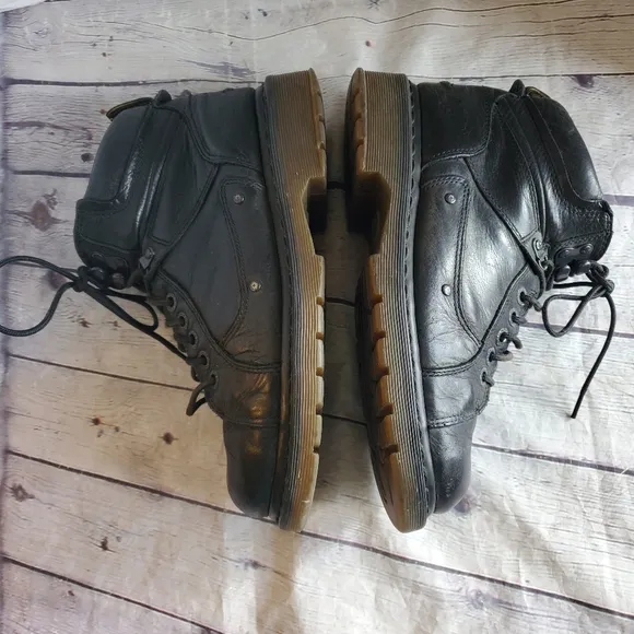 DOC.MARTENS MEN'S BOOTS BLACK LACE-UP SOREN AWOO4 LEATHER UPPER AIR WAIR SIZE 10