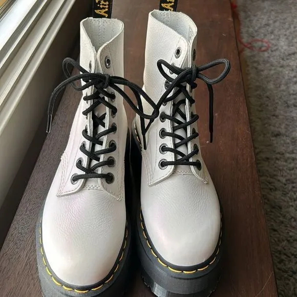 Doc Martin platform, white boots