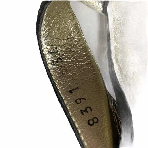 DOLCE &amp; GABBANA Black Suede Gold Leather &amp; snake