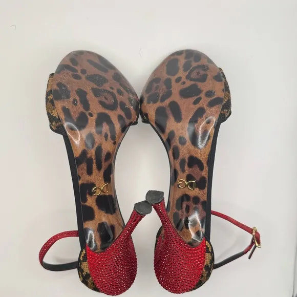 Dolce &amp; Gabbana Keira floral-appliquéd embellished leopard-jacquard heels