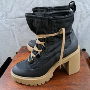 DOLCE VITA Black Lug Platform Sole Heel Boots Sz 9.5 Worn Only 2 times