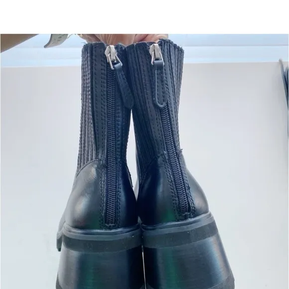 DOLCE VITA Black Marty H20 LeatherChunky Heel Boots NEW Size 8.5