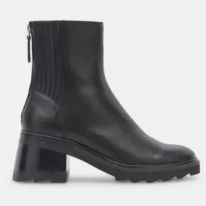 DOLCE VITA Black Marty H20 LeatherChunky Heel Boots NEW Size 8.5