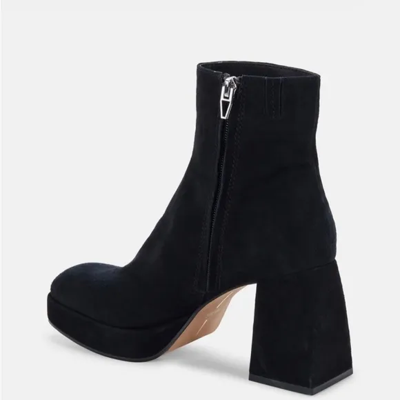DOLCE VITA BLACK SUEDE ULYSES PLATFORM BOOTS 10 NEW