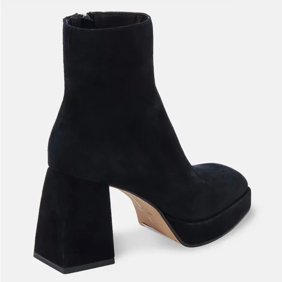 DOLCE VITA BLACK SUEDE ULYSES PLATFORM BOOTS 10 NEW