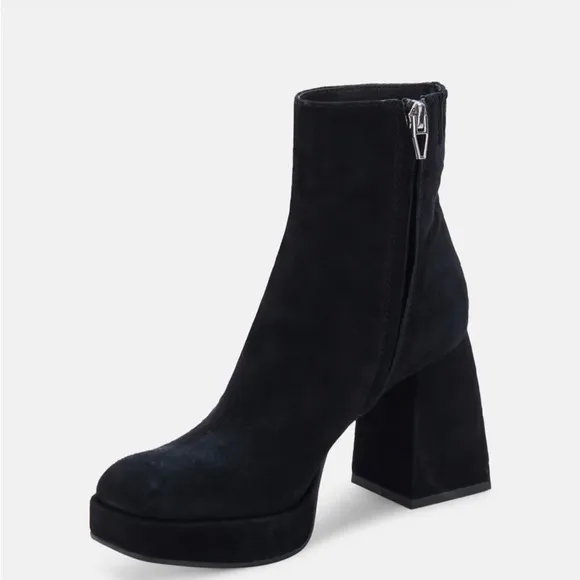 DOLCE VITA BLACK SUEDE ULYSES PLATFORM BOOTS 10 NEW