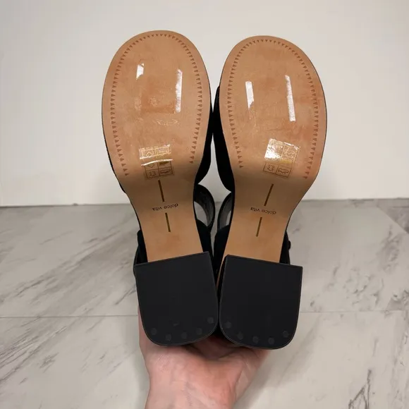 Dolce Vita Bobby Black Suede Platform Heeled Sandal 9 1/2