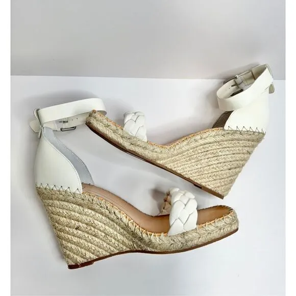 Dolce Vita Espadrille Sandals Size 9.5 White Ankle Strap Open Toe NEW