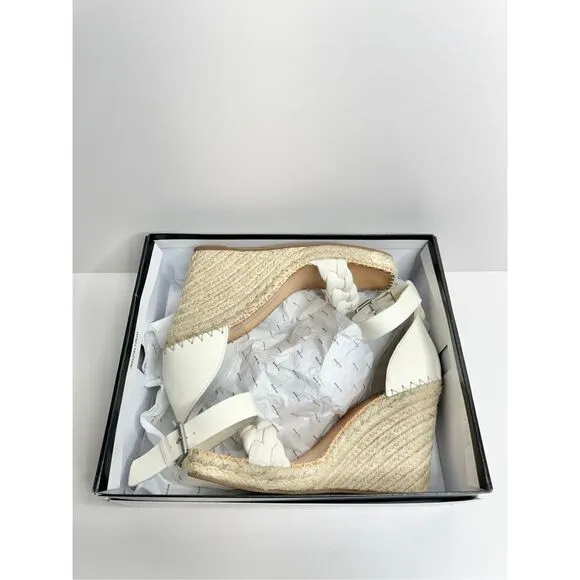 Dolce Vita Espadrille Sandals Size 9.5 White Ankle Strap Open Toe NEW