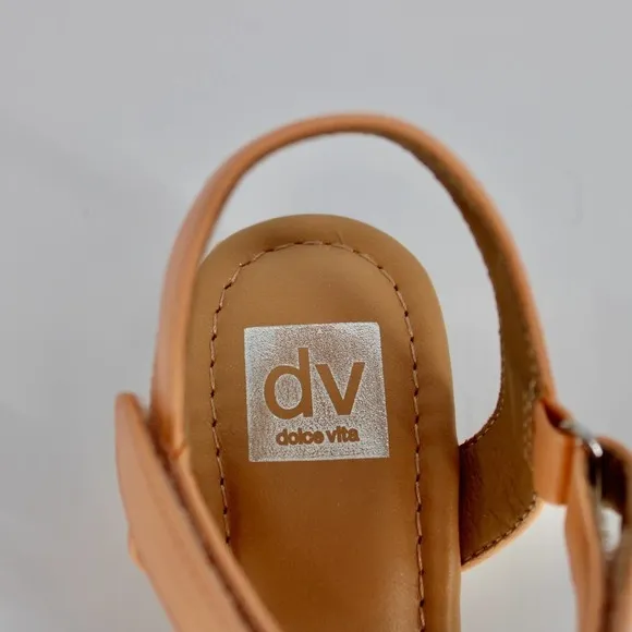 Dolce Vita Vamoos Platform Espadrille Sandals Girls Size 2 in Coral NEW