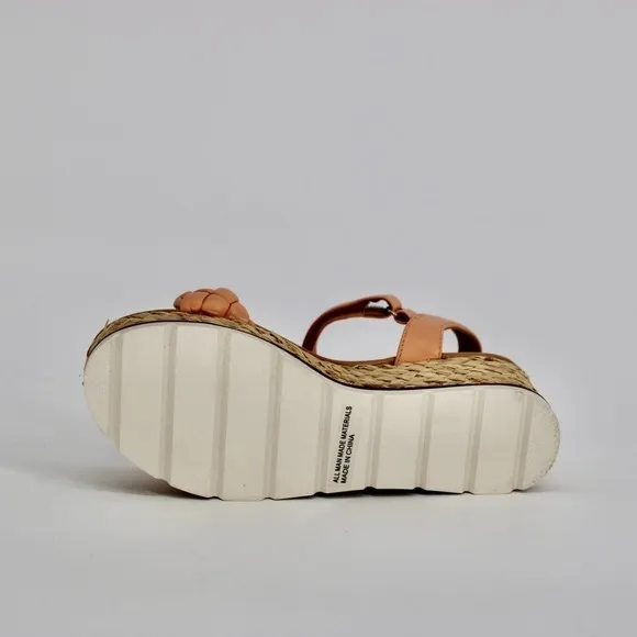 Dolce Vita Vamoos Platform Espadrille Sandals Girls Size 2 in Coral NEW