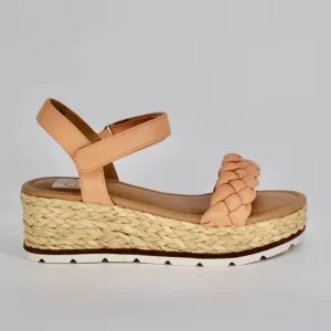 Dolce Vita Vamoos Platform Espadrille Sandals Girls Size 2 in Coral NEW