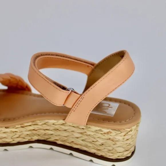 Dolce Vita Vamoos Platform Espadrille Sandals Girls Size 2 in Coral NEW