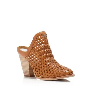DOLCE VITA Womens Brown Hudson Slip On Leather Heeled Mules Shoes 8.5 M