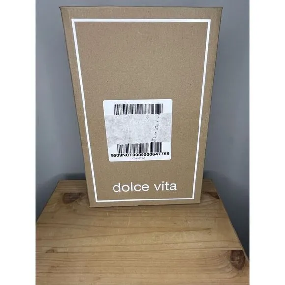 Dolce Vita Women's Lakota Black Leather Square Classic Block Heel Shoes Size 9