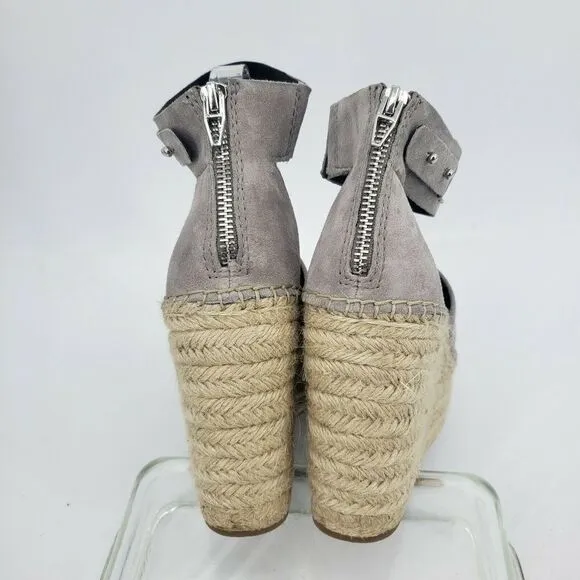Dolce Vita Espadrille Sandals Gray Suede Platform