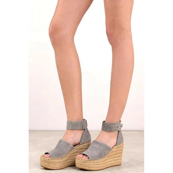 Dolce Vita Espadrille Sandals Gray Suede Platform