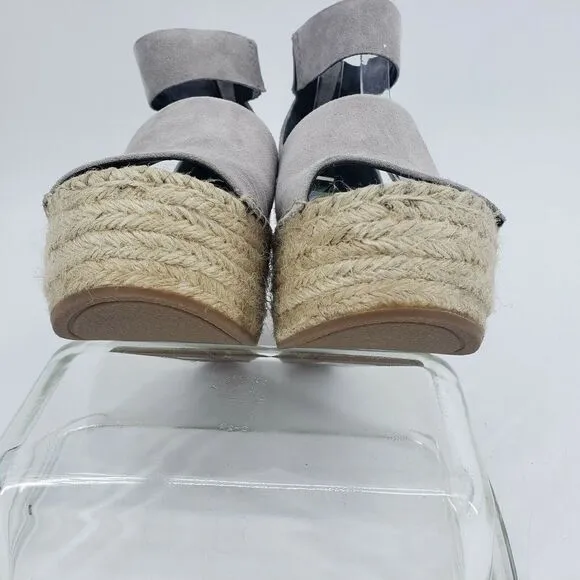 Dolce Vita Espadrille Sandals Gray Suede Platform