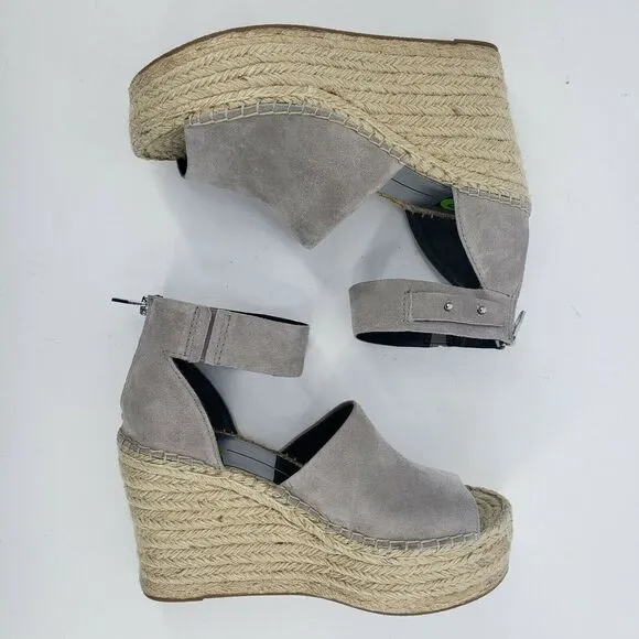 Dolce Vita Espadrille Sandals Gray Suede Platform