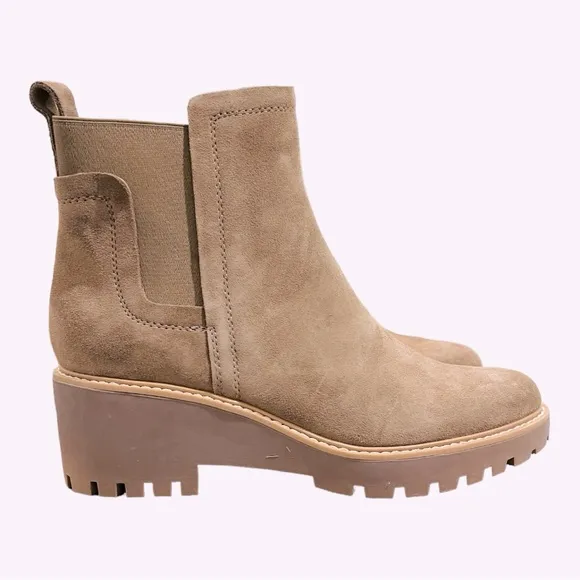 DOLCE VITAHaily Suede Pull-On Block‎ Heel Boots size 9.5 NWT