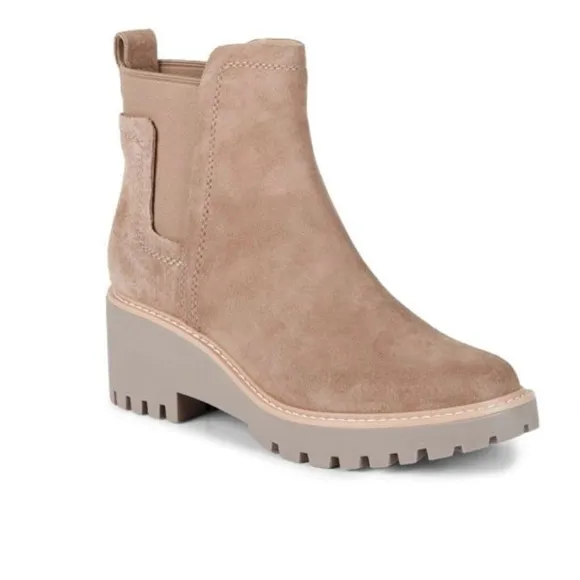 DOLCE VITAHaily Suede Pull-On Block‎ Heel Boots size 9.5 NWT