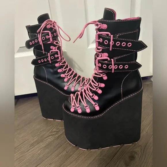 Dolls Kill / Current Mood Hot Double Stacked Traitor Boots