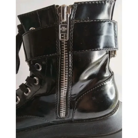 Dolls Kill Current Mood Size 11 Boot Chain Platform Goth  Hoodcore Boots