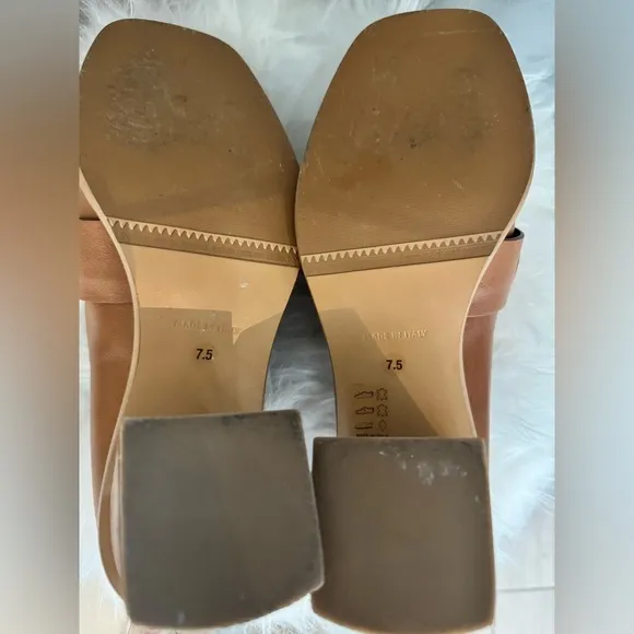 Donald J Pliner EDOLIE Block Heel Shoes Size 7.5 in Cognac