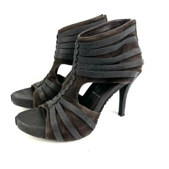 Donald J Pliner Gladiz Gladiator Sandals 8.5 Black Leather Platform Heels