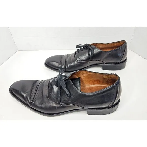 Donald J Pliner Men’s Black Leather Lace-Up Captoe Oxford Dress Shoes 11.5 M