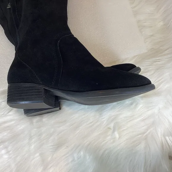 DONALD J PLINER PESO SUEDE LEATHER KNEE HIGH BOOTS BLACK SZ 6
