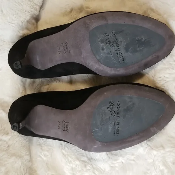 Donald J Pliner Pumps Shoes Womens Size 7.5 Black Peep Open Toe