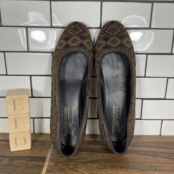 Donald J Pliner Womens Multicolor Hasin Slip On Ballet Flats Size 7.5 M