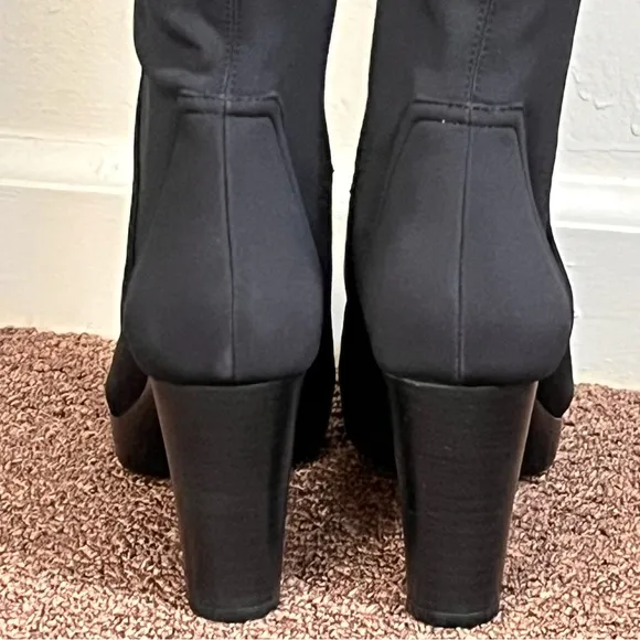Donald Pliner Black Echoe 2 luxury knee high leg hugging platform boots