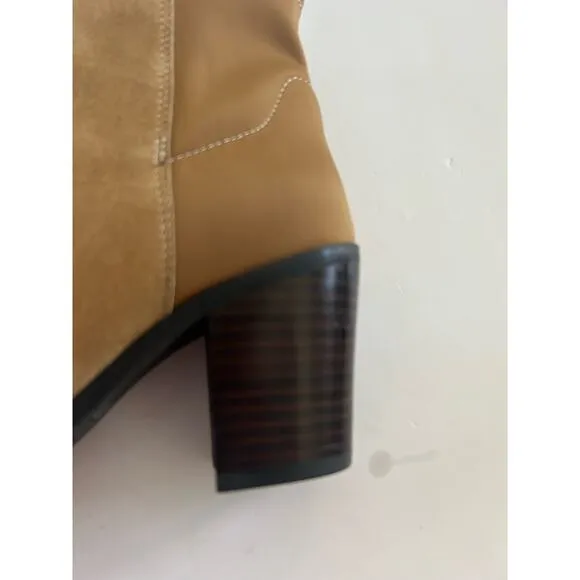Donald Pliner Leather Pointed Cap Toe Snakeskin Brown Boots Booties Size 6 New