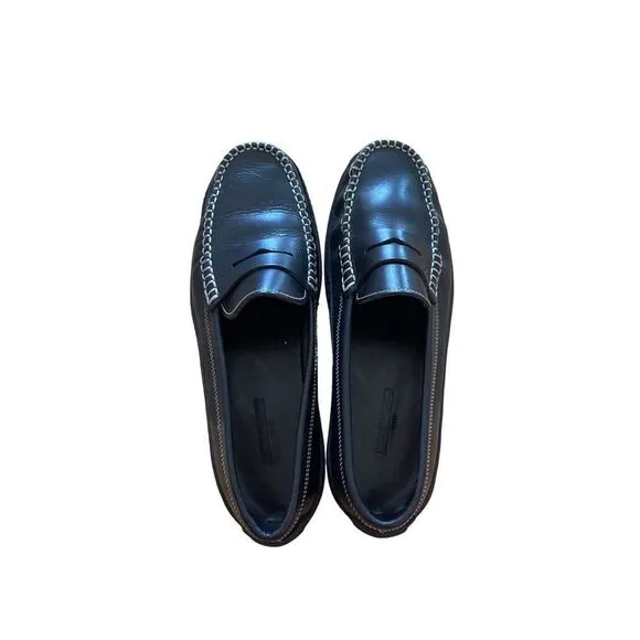 Dooney Bourke Mens Black Leather Slip On Car Penny Loafer Dress Shoes Size 9B