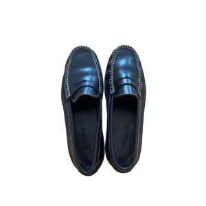 Dooney Bourke Mens Black Leather Slip On Car Penny Loafer Dress Shoes Size 9B