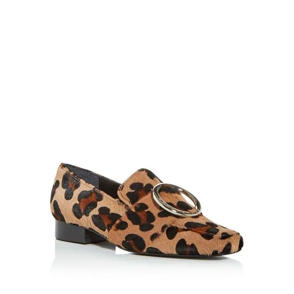 DORATEYMUR Womens Beige Leopard Print Harput Slip On Leather Loafers Shoes 38