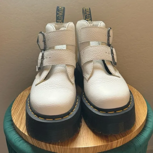 Dr Marten Devon Heart Buckle Platform Boots