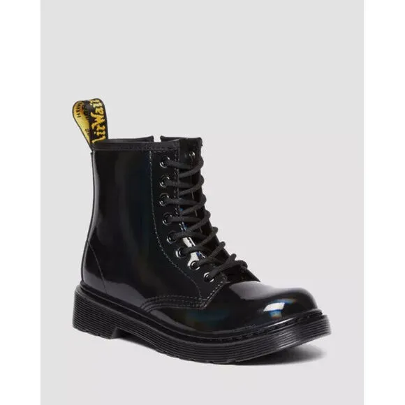 Dr. Martens 1460 30903001-001 Girls 4Y Black Rainbow Zipper Combot Boots ZPO399