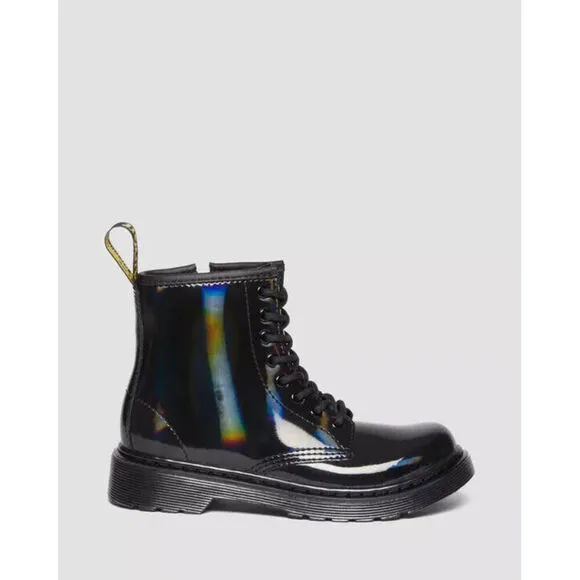 Dr. Martens 1460 30903001-001 Girls 4Y Black Rainbow Zipper Combot Boots ZPO399
