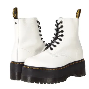 Dr. Martens 1460 Pascal  Max Optical White Pisa Leather Boots.