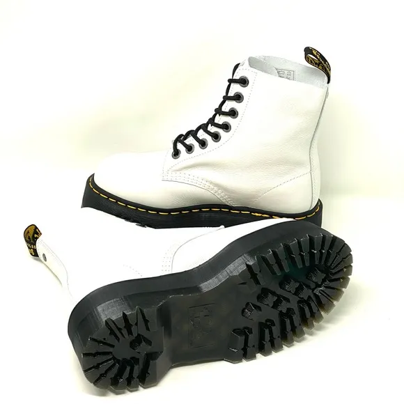 Dr. Martens 1460 Pascal  Max Optical White Pisa Leather Boots.
