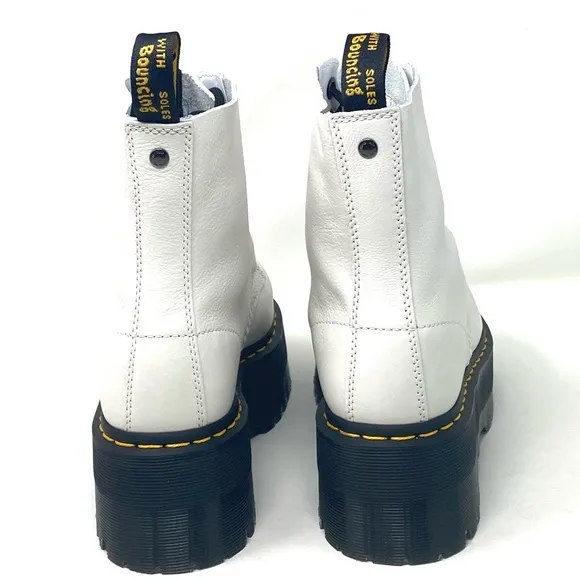 Dr. Martens 1460 Pascal  Max Optical White Pisa Leather Boots.