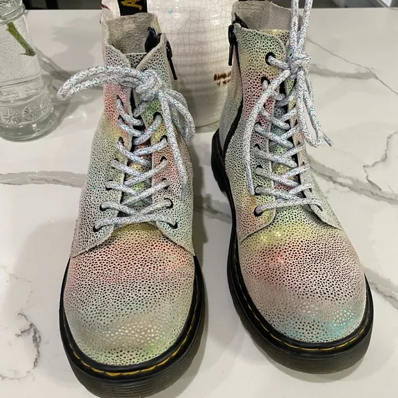 Dr Martens 1460 Pascal Youth Rainbow Iridescent Boots size 2