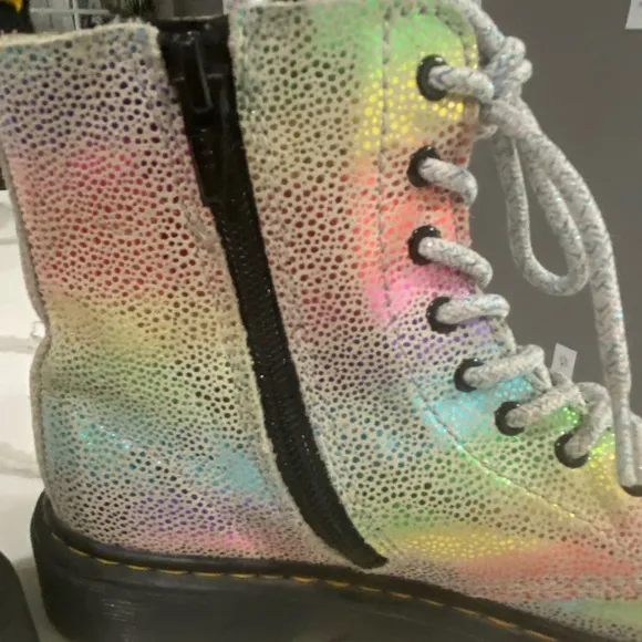 Dr Martens 1460 Pascal Youth Rainbow Iridescent Boots size 2
