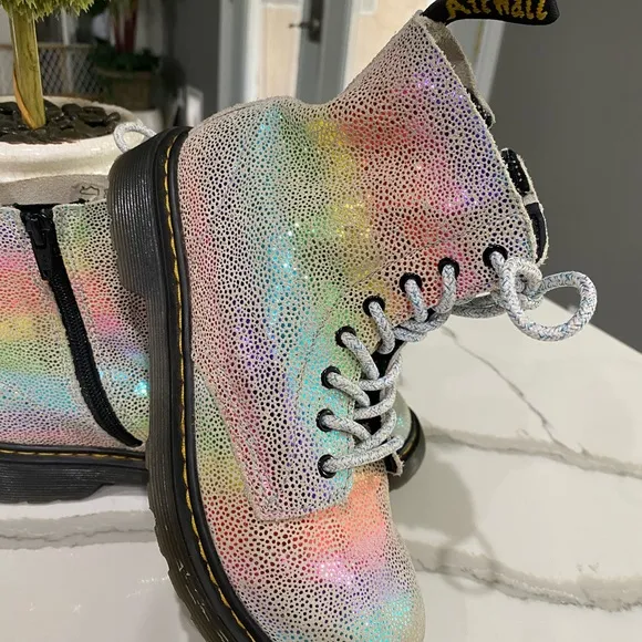 Dr Martens 1460 Pascal Youth Rainbow Iridescent Boots size 2