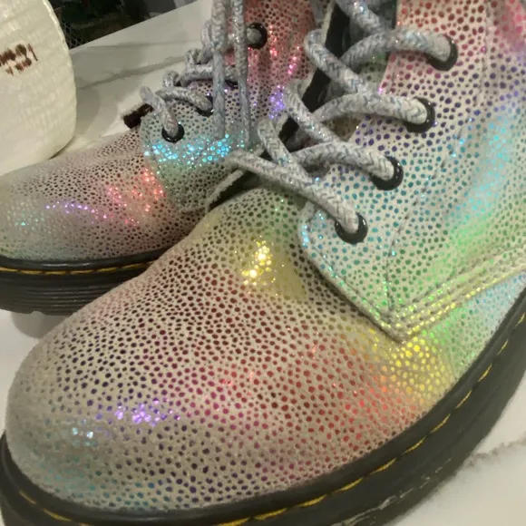 Dr Martens 1460 Pascal Youth Rainbow Iridescent Boots size 2