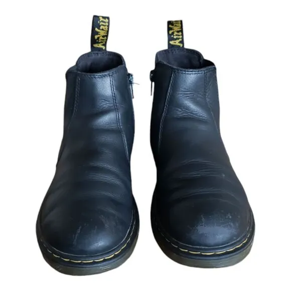 Dr. Martens 2976 Air Wair Chelsea Boots Women's Size 6 Black Leater Zip up